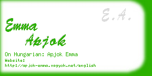 emma apjok business card